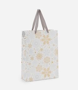 Embalagem de Presente Pequena com Estampa de Flocos de Neve