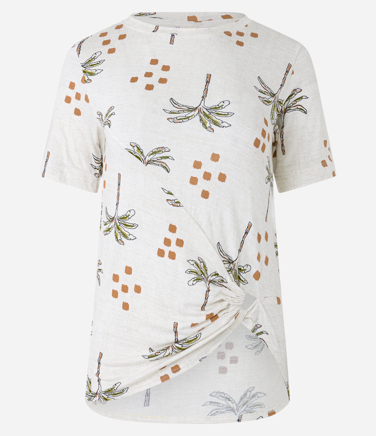 Blusa em Viscose com Estampa Floral e Detalhe Puxadinho na Barra Off White 5