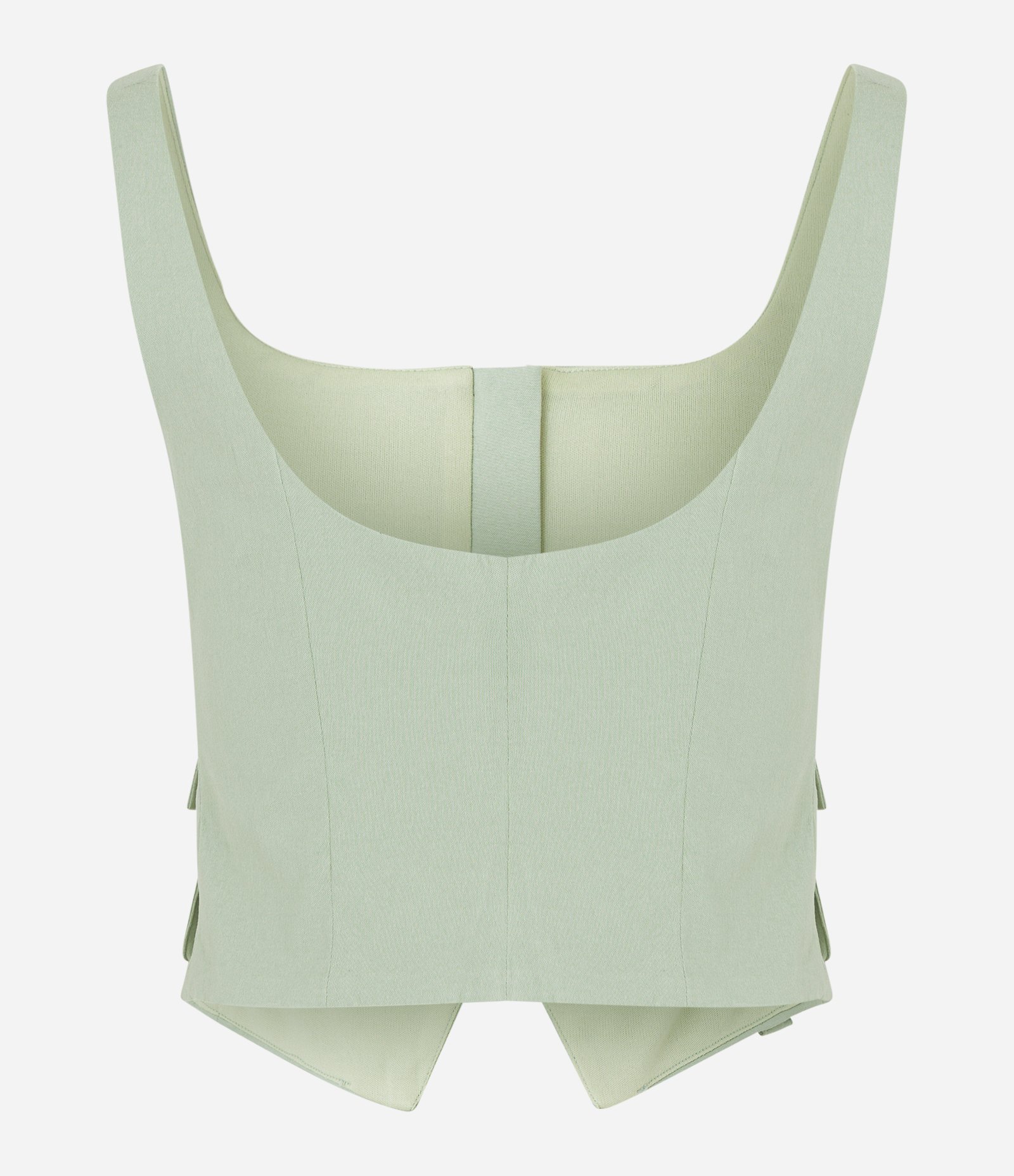 Blusa Sem Manga em Bengaline com Bolso Cargo Verde 5
