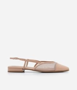 Sapatilha Slingback com Tela nas Laterais
