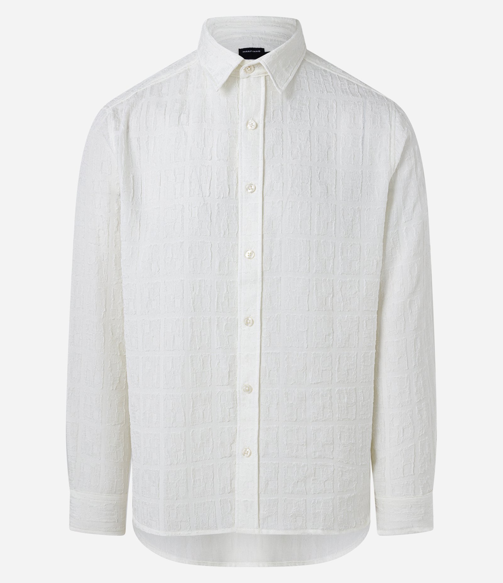 Camisa com Manga Longa e Textura em Alto Relevo Branco 7
