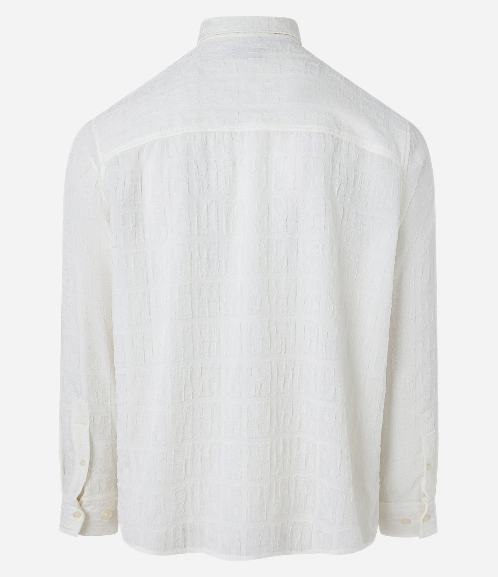 Camisa com Manga Longa e Textura em Alto Relevo Branco 9