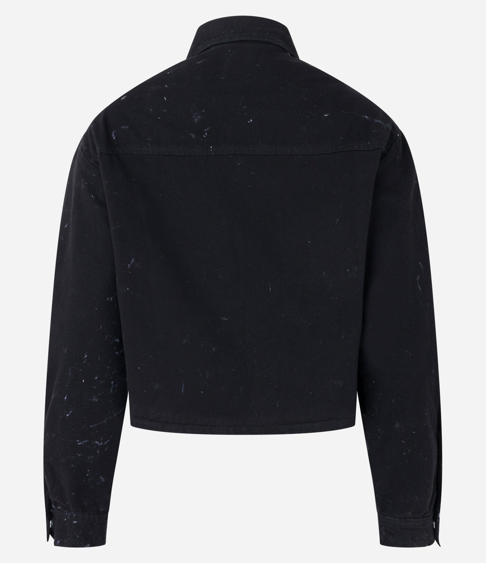Jaqueta Cropped em Sarja com Manchinhas Preto 6