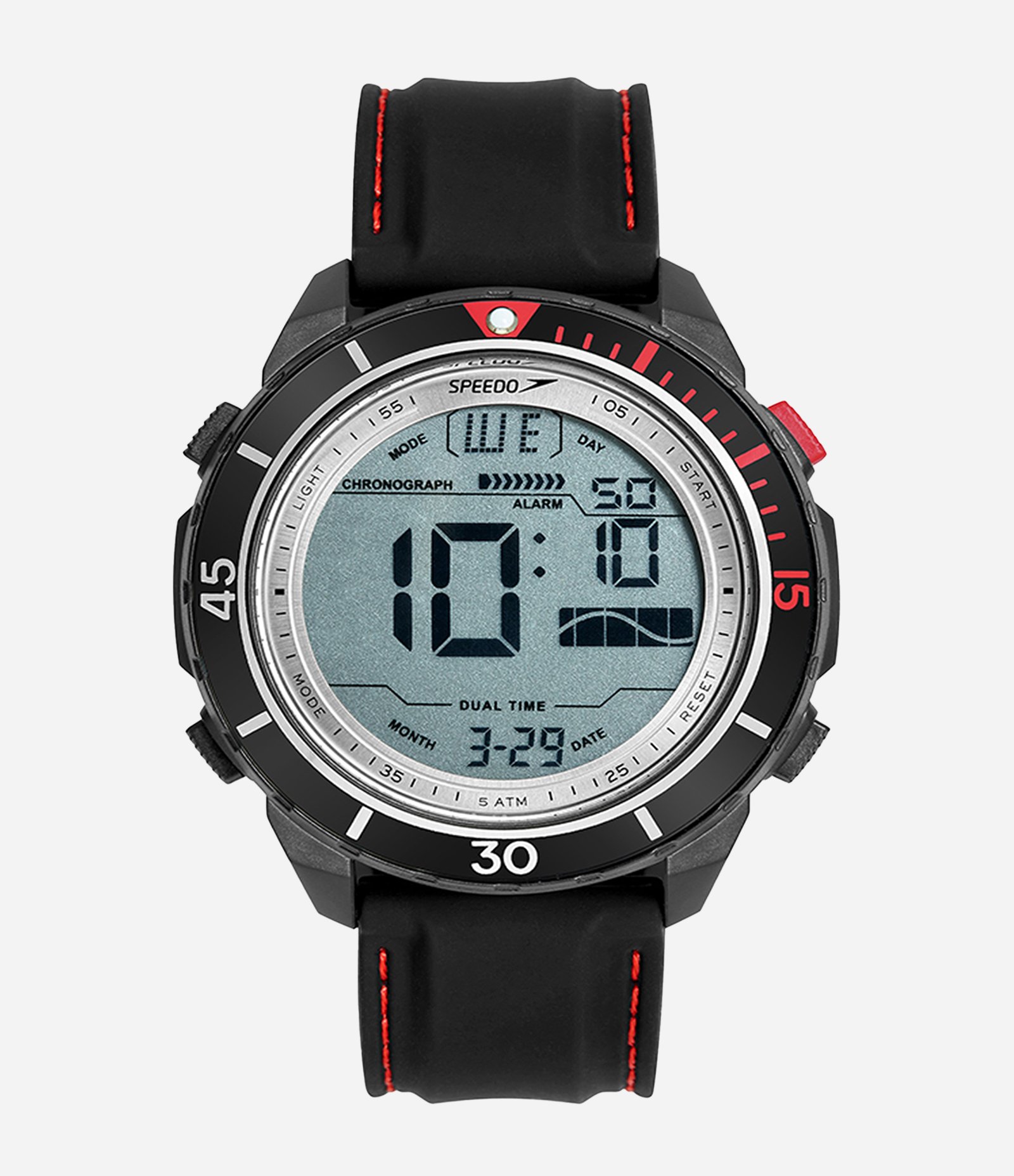 Relógio Silicone Speedo Masculino Digital  Preto 1