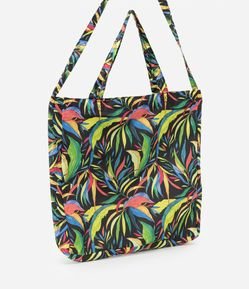 Sacola de Compras com Estampa Tropical