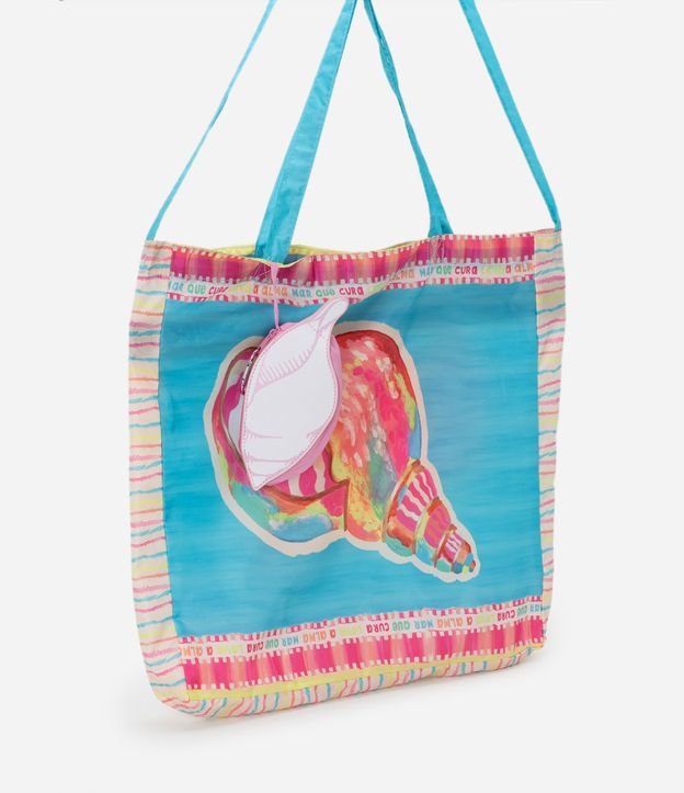 Sacola de Compras com Estampa de Concha