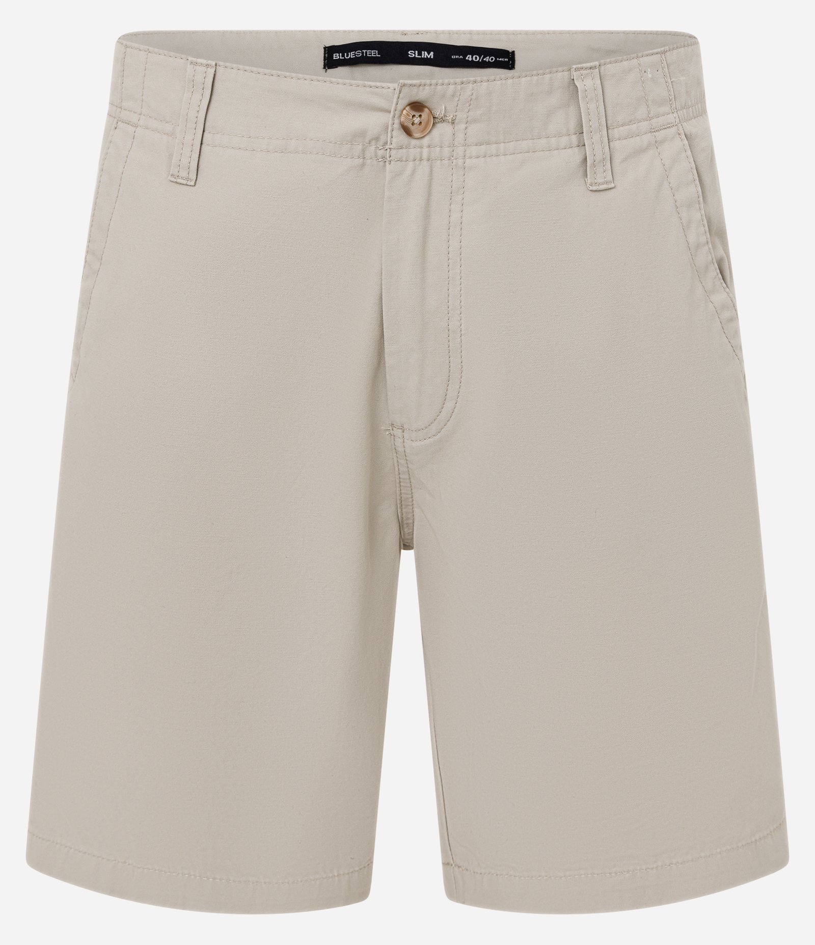 Bermuda Slim Alfaiataria em Sarja com Bolsos Bege 5