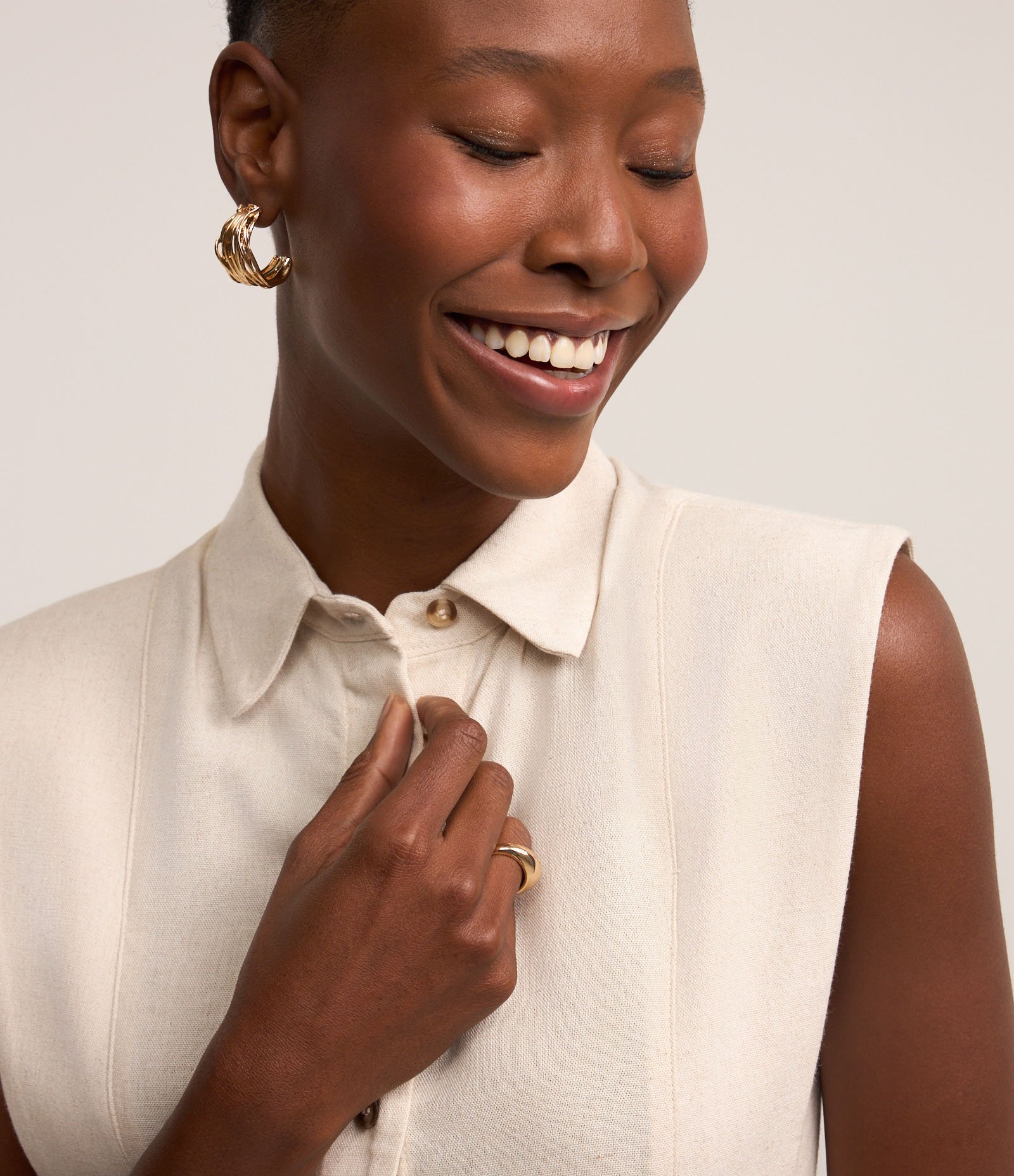 Macacão Longo em Viscolinho com Abotoamento e Cinto Fivela Off White 3