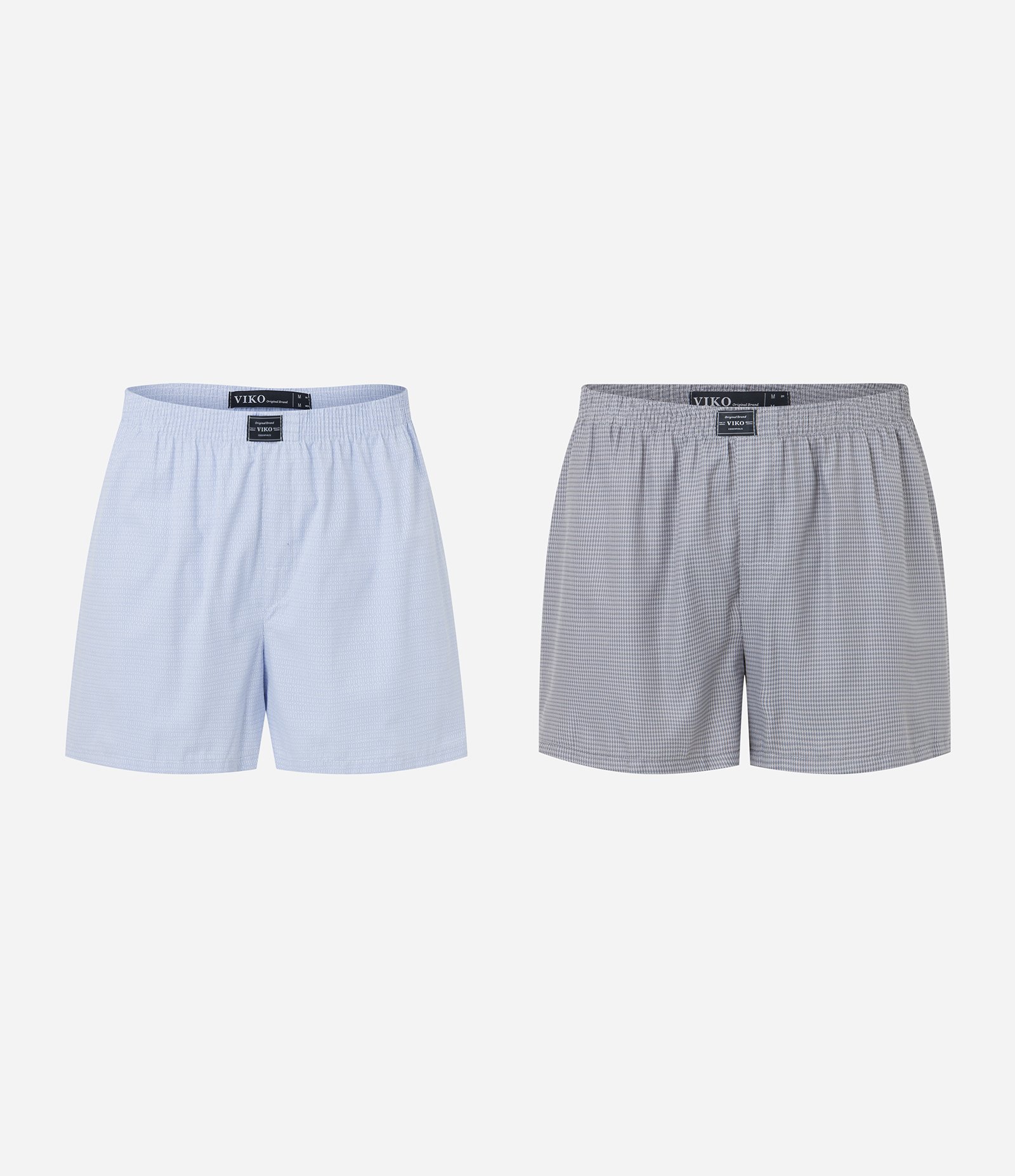 Kit 02 Cuecas Samba Canção em Tecido Maquinetado Cinza e Azul 5