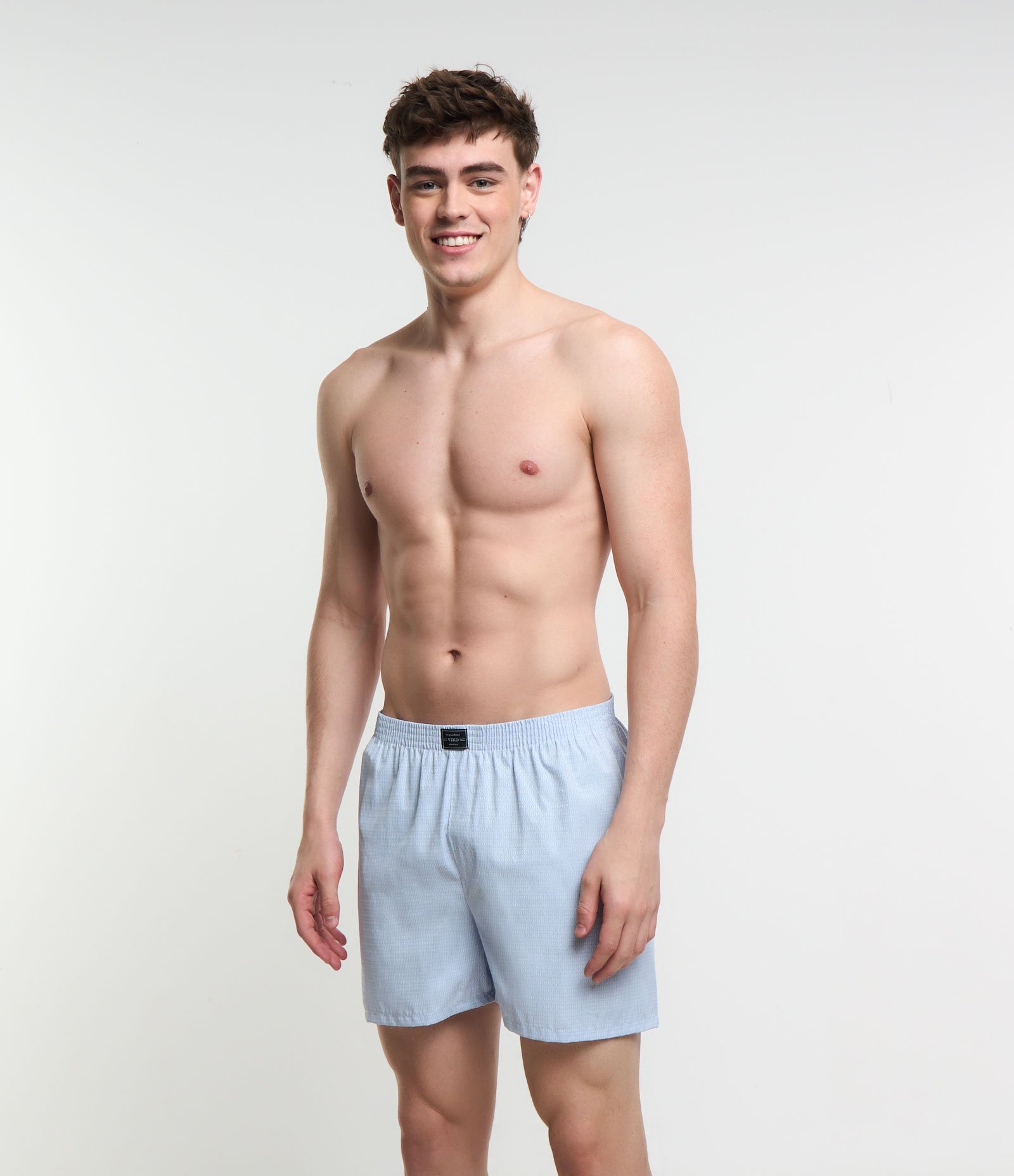 Kit 02 Cuecas Samba Canção em Tecido Maquinetado Cinza e Azul 1