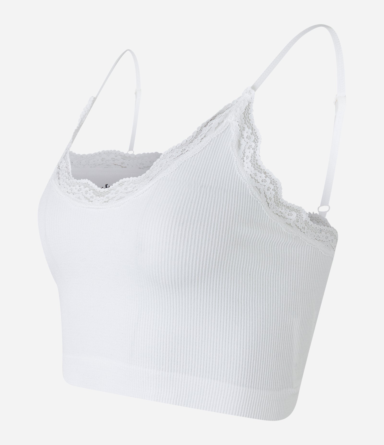 Blusa de Pijama Seamless com Alças Reguláveis e Renda no Decote Branco Neve 6