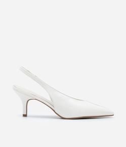 Sapato Scarpin Slingback com Cabedal em U