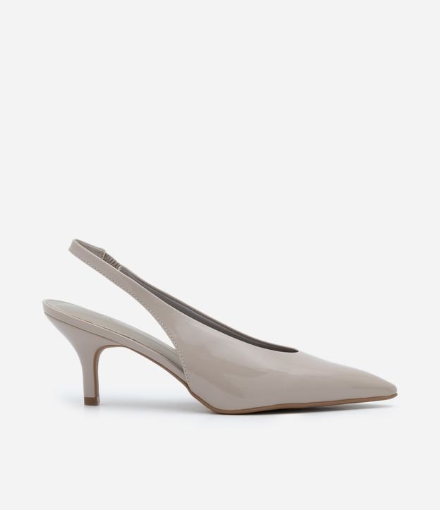 Sapato Scarpin Slingback com Cabedal em U