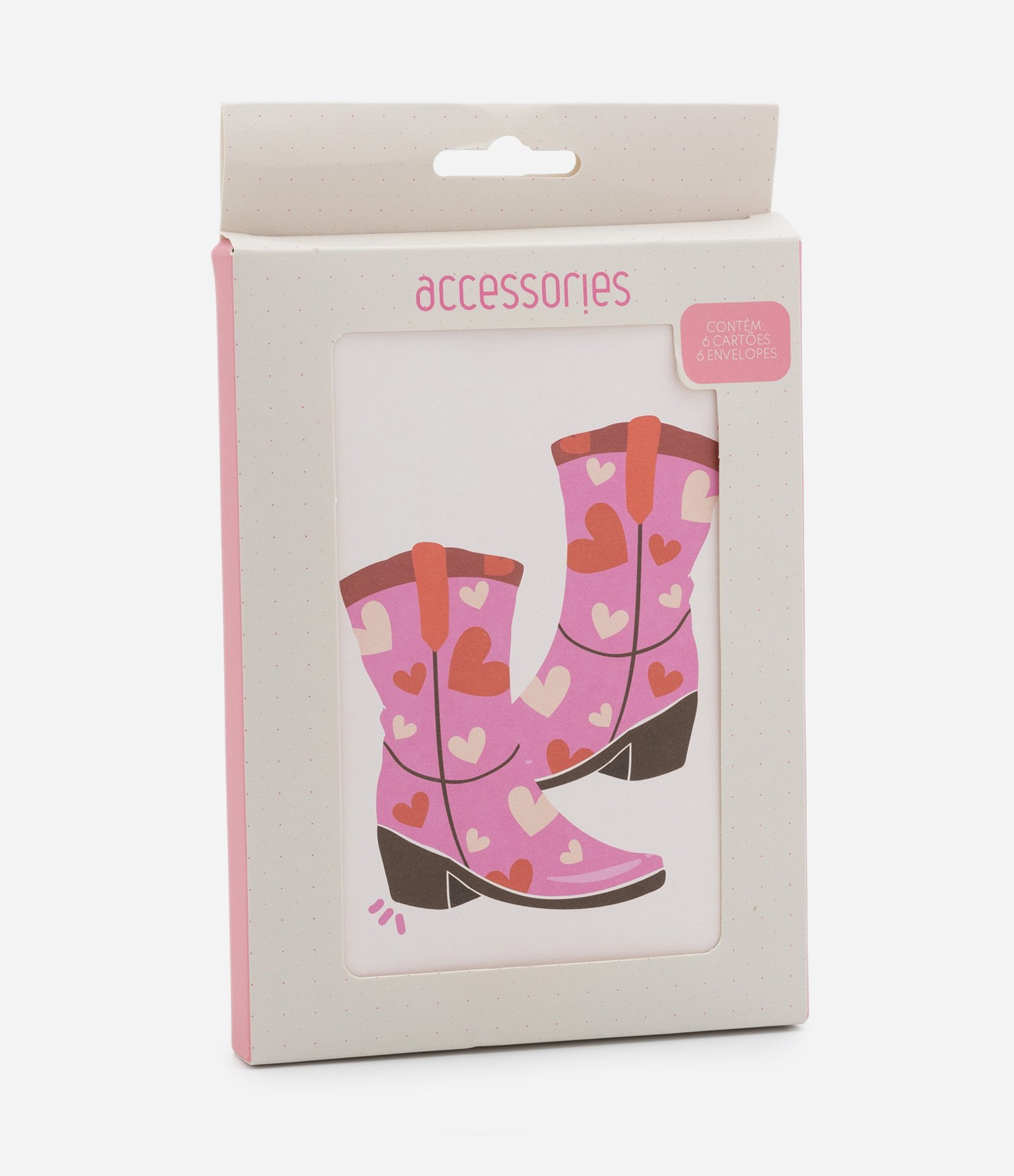 Conjunto Cartões e Envelopes com Estampa Cowgirl Rosa 2