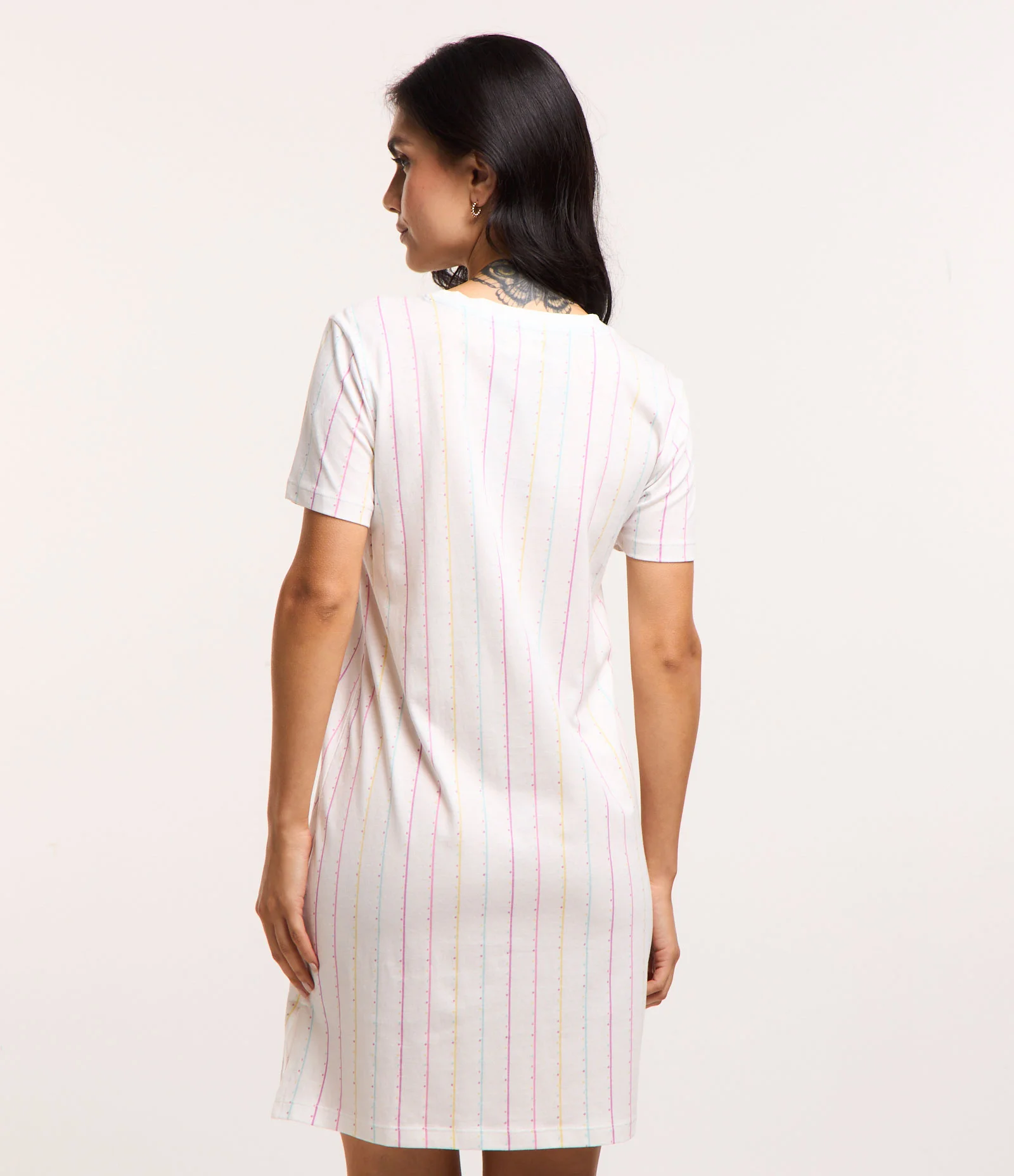 Camisa em Algodão Listrado com Lettring Setas na Praia Branco 2