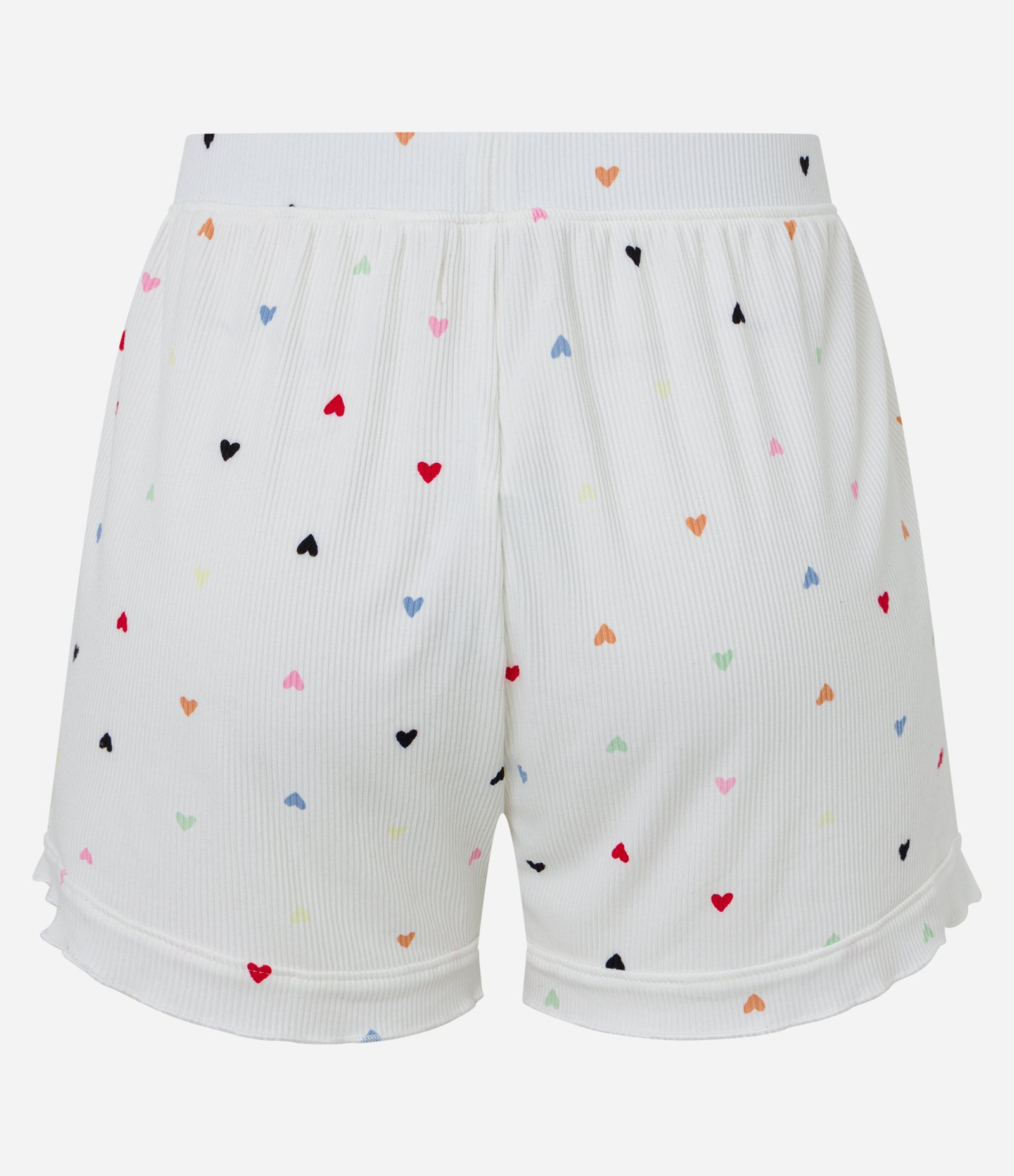 Short de Pijama em Ribana com Estampa Coração Branco Neve 7
