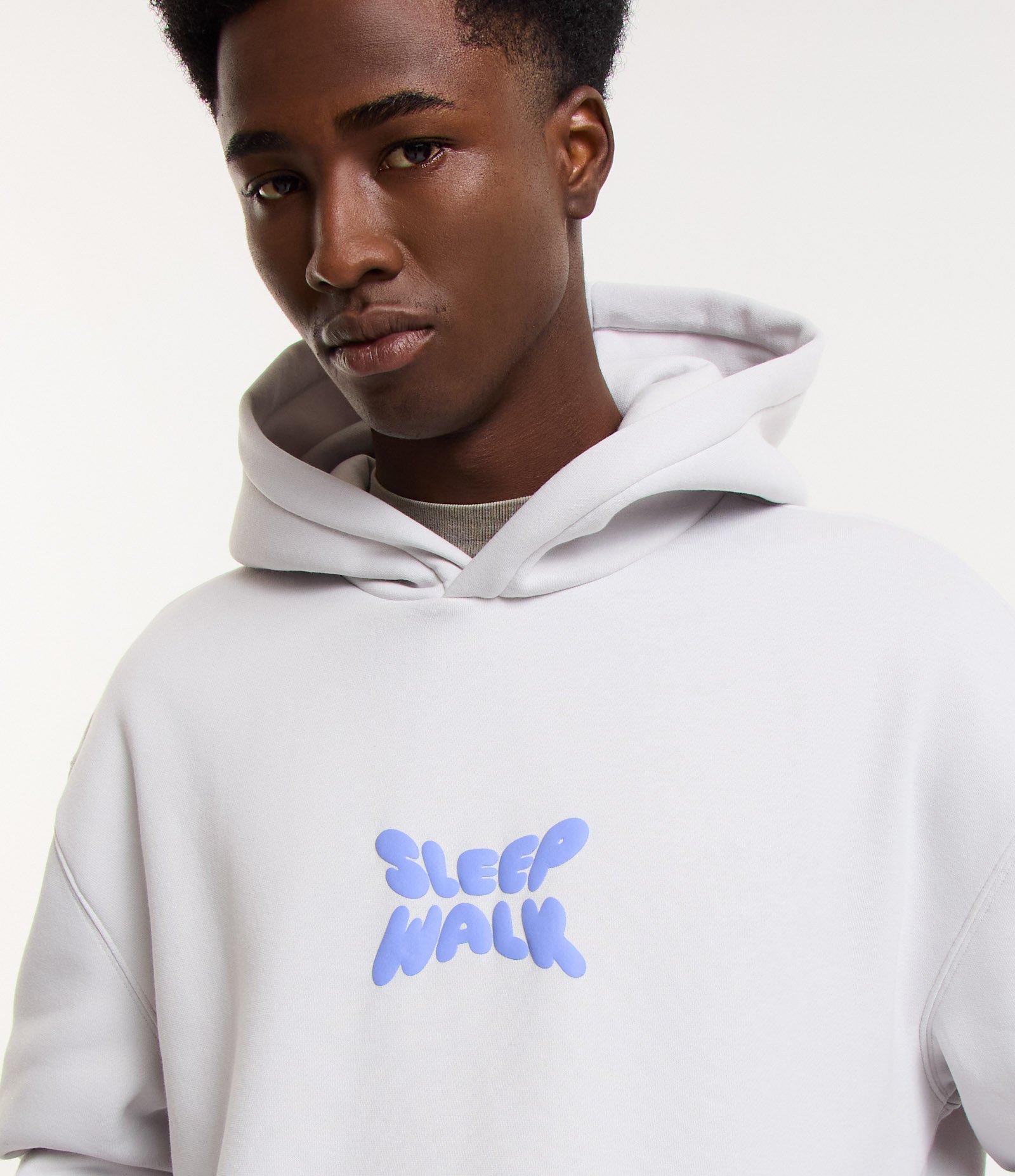 Blusão Relaxed em Moletom com Estampa Lettering Sleep Walk Off White 5