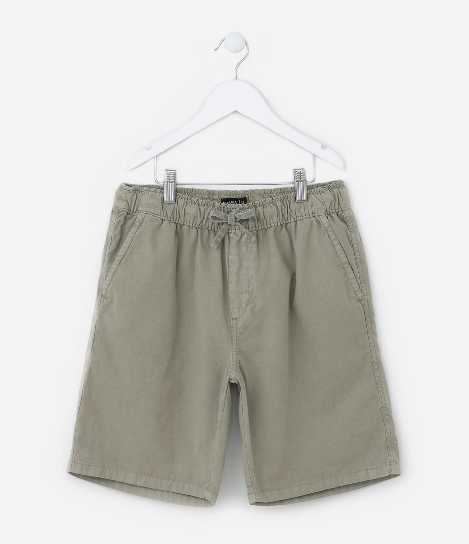 Bermuda Infantil em Sarja com Amarração - Tam 5 a 14 anos Verde Claro 1