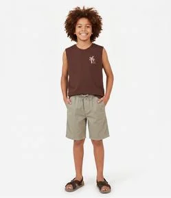 Bermuda Infantil em Sarja com Amarração - Tam 5 a 14 anos