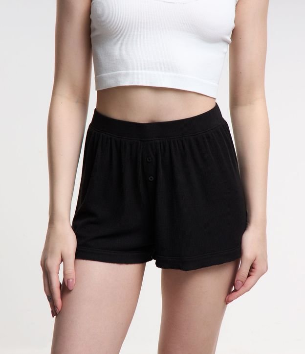 Short de Pijama em Ribana com Cós Elástico