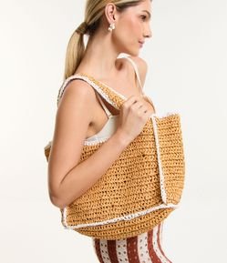 Bolsa de Praia Média com Detalhe Contrastante