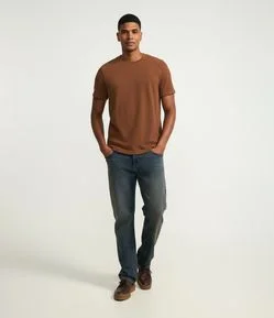 Camiseta Regular em Algodão Texturizado