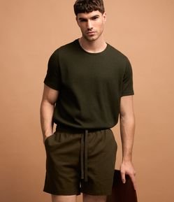 Camiseta Regular em Algodão Texturizado