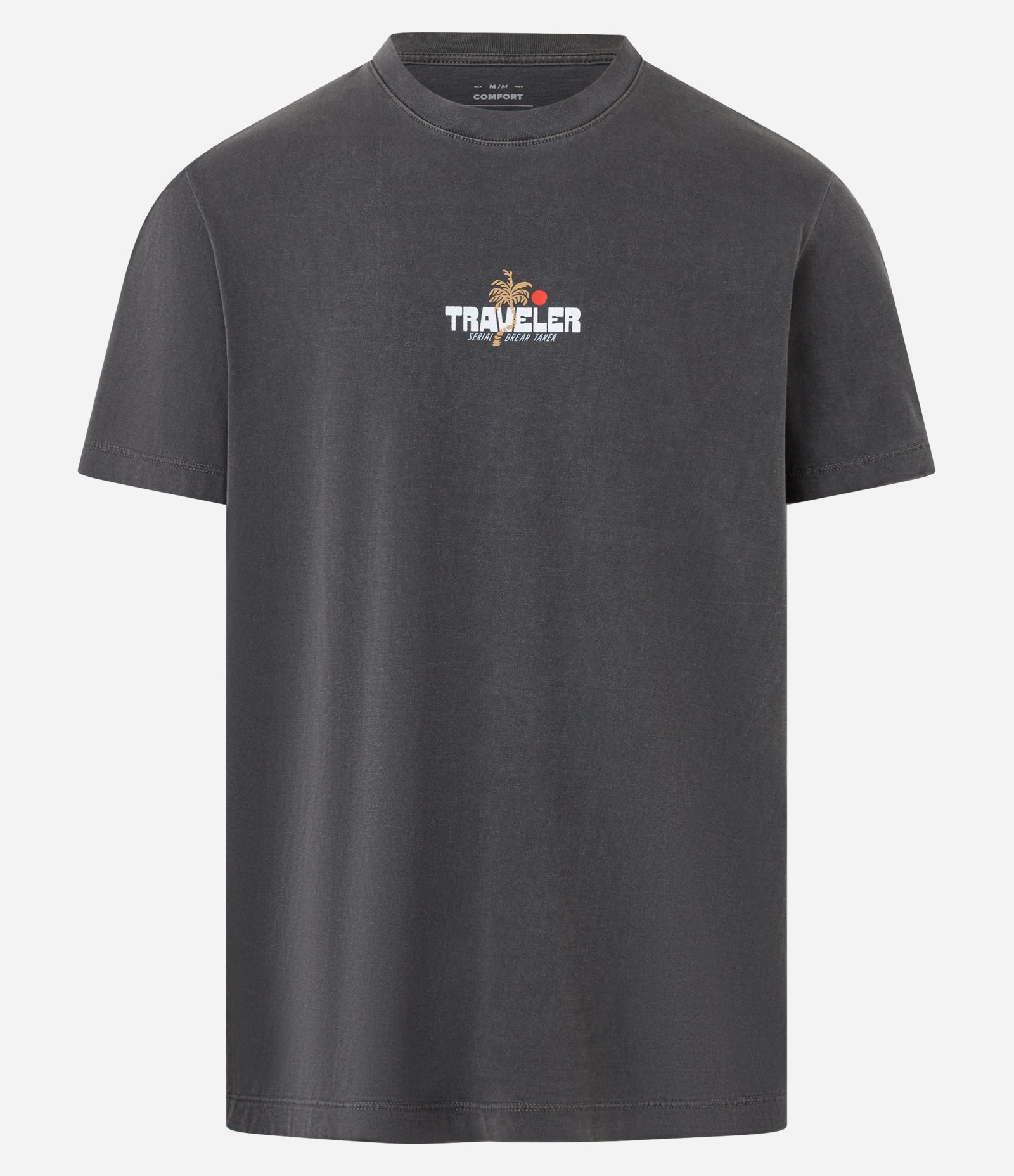 Camiseta Comfort em Algodão Estonado com Estampa Lettering Preto Estonado 6