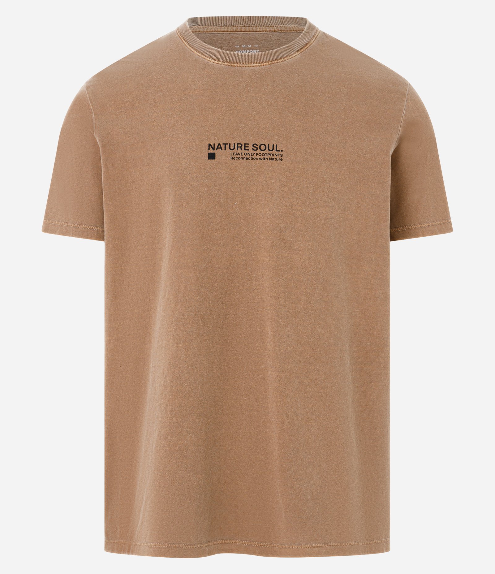 Camiseta Comfort em Algodão Estonado com Estampa Nature Soul Marrom 5