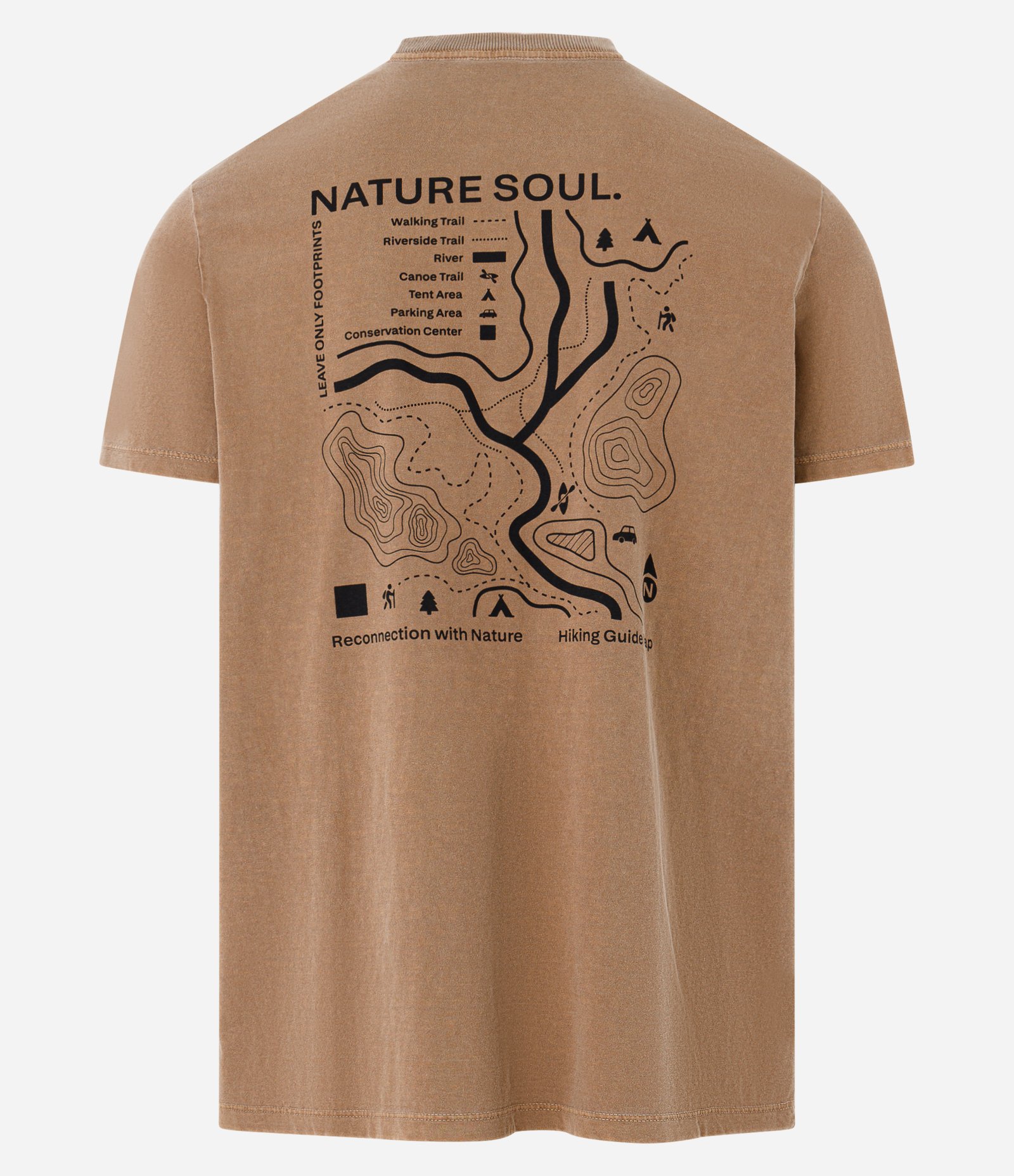 Camiseta Comfort em Algodão Estonado com Estampa Nature Soul Marrom 6