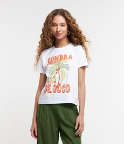 Blusa em Algodão com Estampa Sombra e Água de Côco