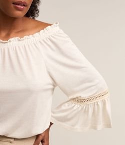 Blusa Ciganinha em Viscose com Detalhes na Manga