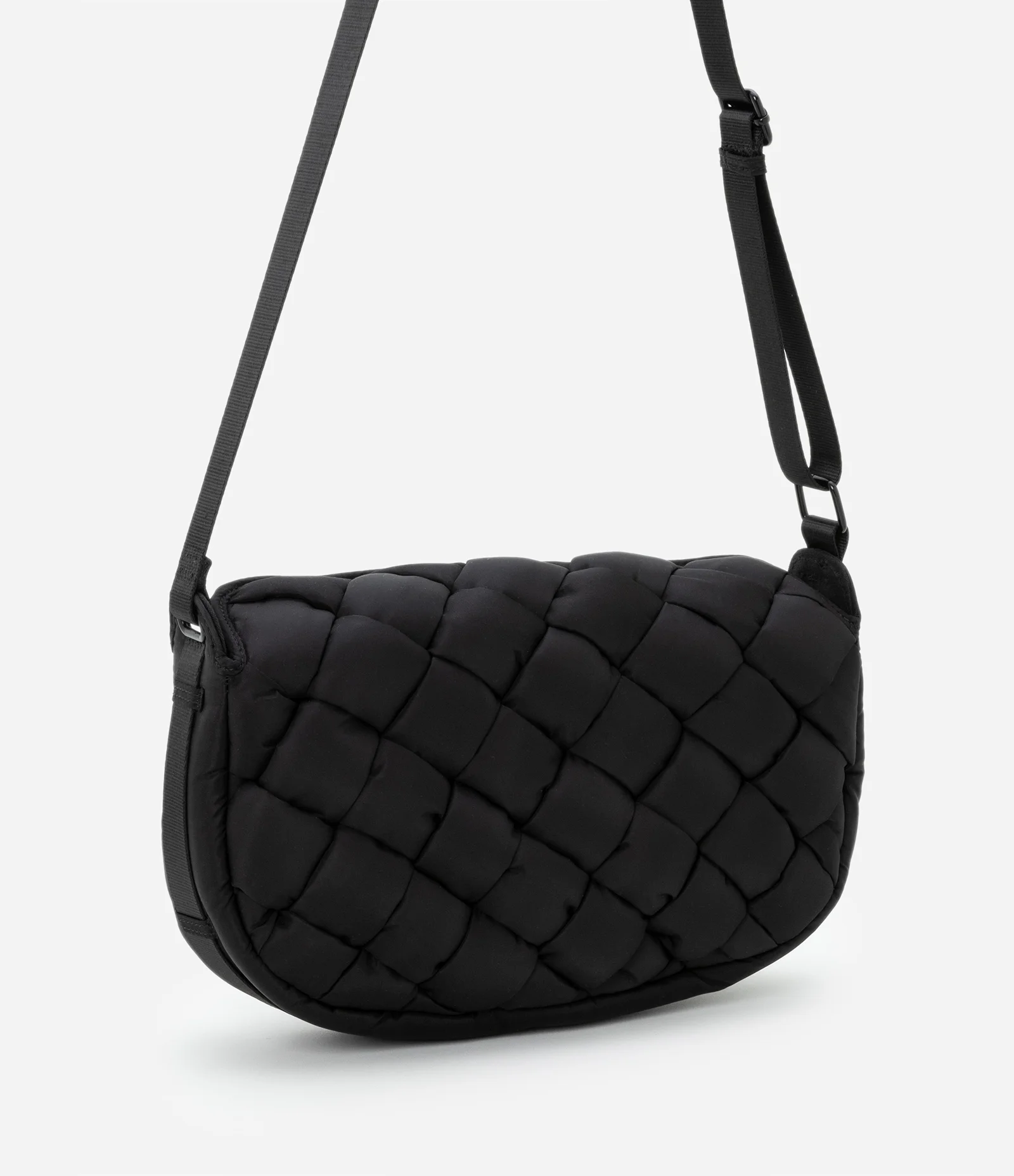 Bolsa Transversal Média em Tressê com Alça de Gorgorão Preto 1