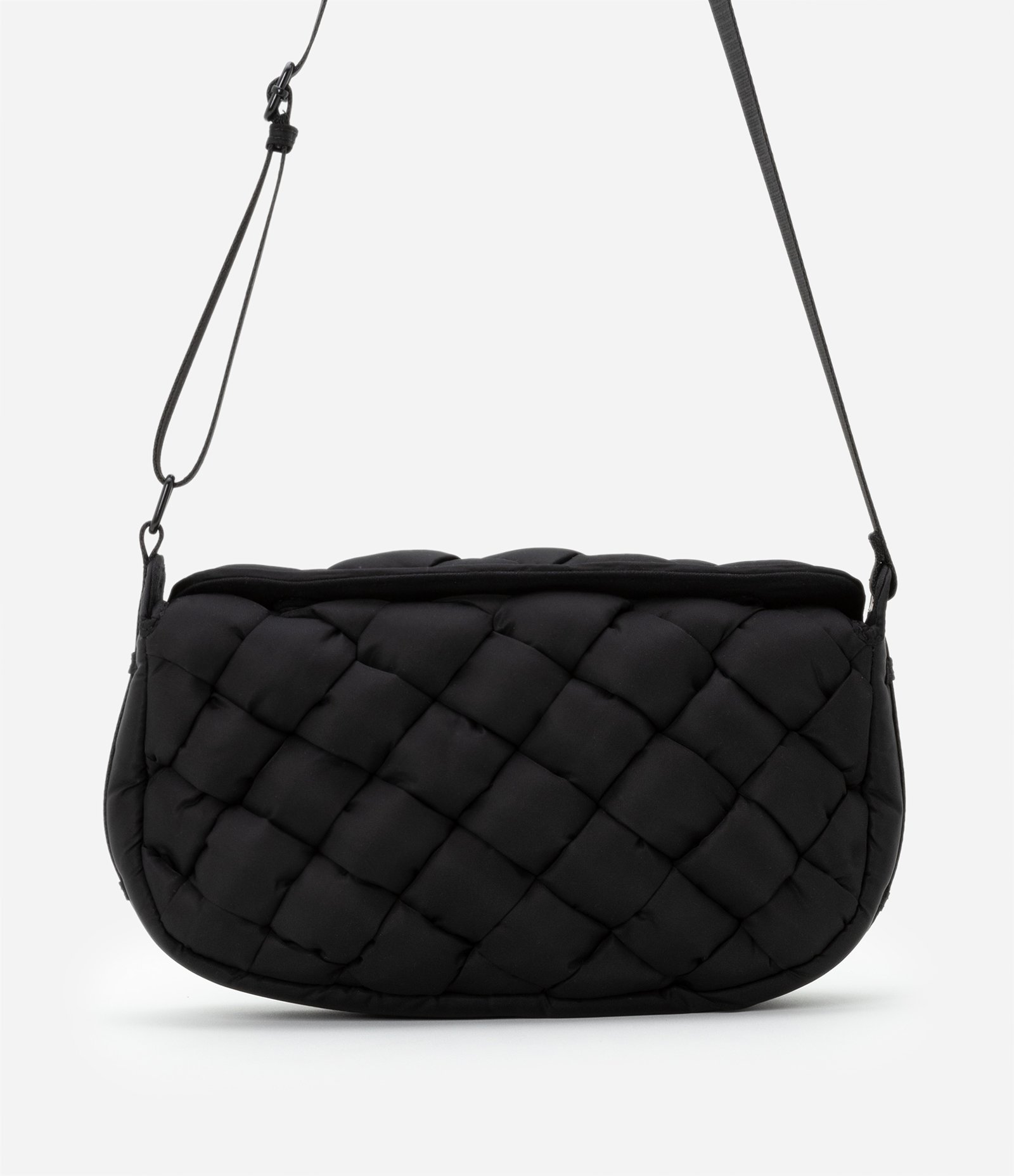 Bolsa Transversal Média em Tressê com Alça de Gorgorão Preto 3