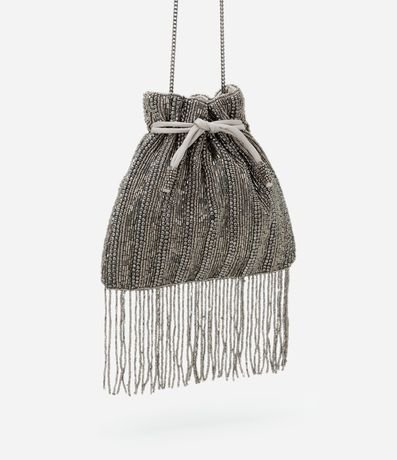 Bolsa Transversal Pequena com Miçangas e Franjas Bolsa Transversal Pequena com Miçangas e Franjas