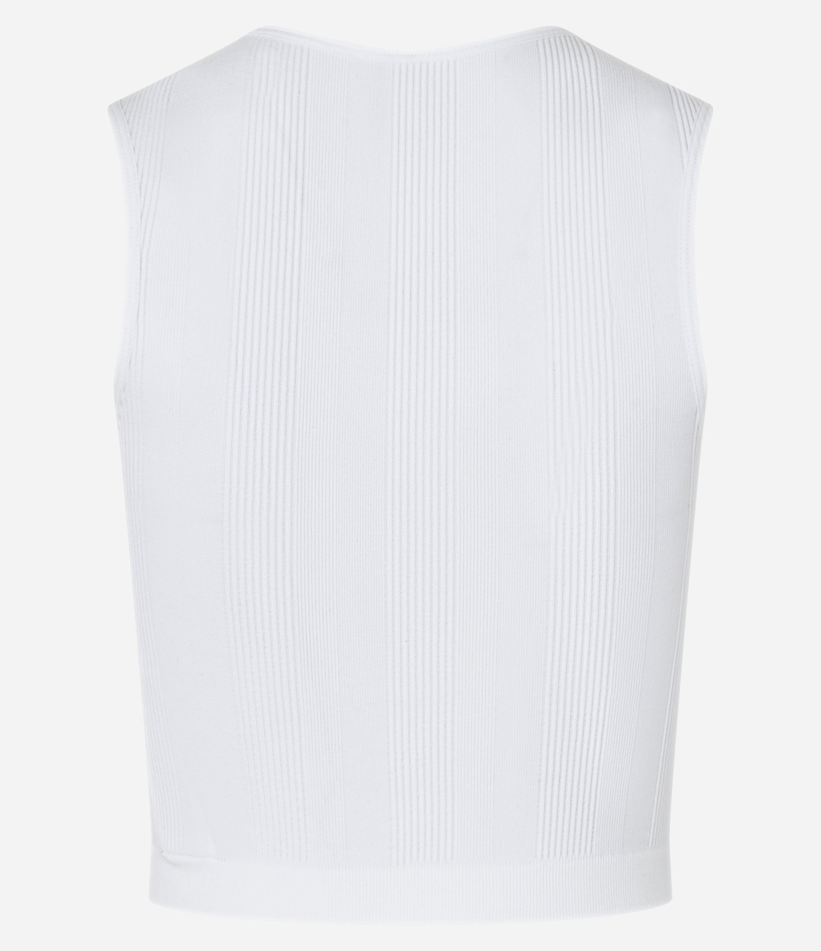 Blusa sem Manga Seamless com Textura e Decote Halter Branco 6