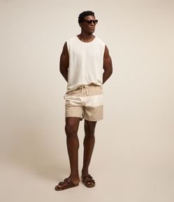 Bermuda Ripstop em Microfibra com Bloco De Cor