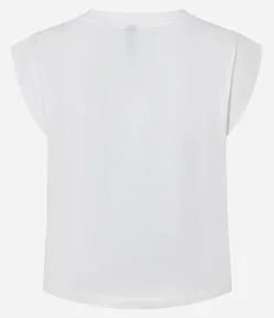 Blusa sem Manga em Algodão Efeito Ombreira