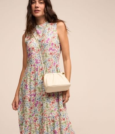 Menor preço em Vestido Midi em Viscose com Babado na Barra e Estampa Floral Liberty