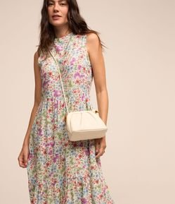 Vestido Midi em Viscose com Babado na Barra e Estampa Floral Liberty