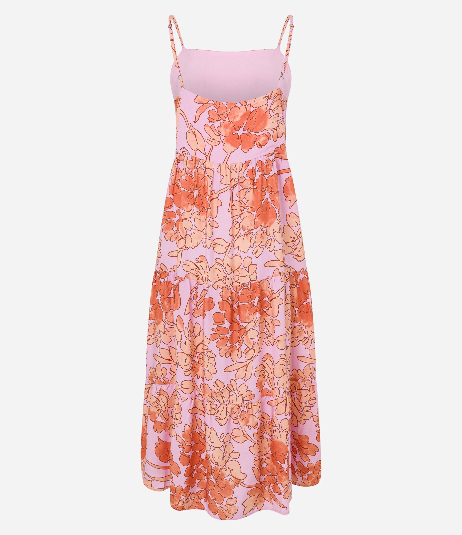 Vestido Midi em Viscose com Alcinha e Estampa Floral Laranja 8