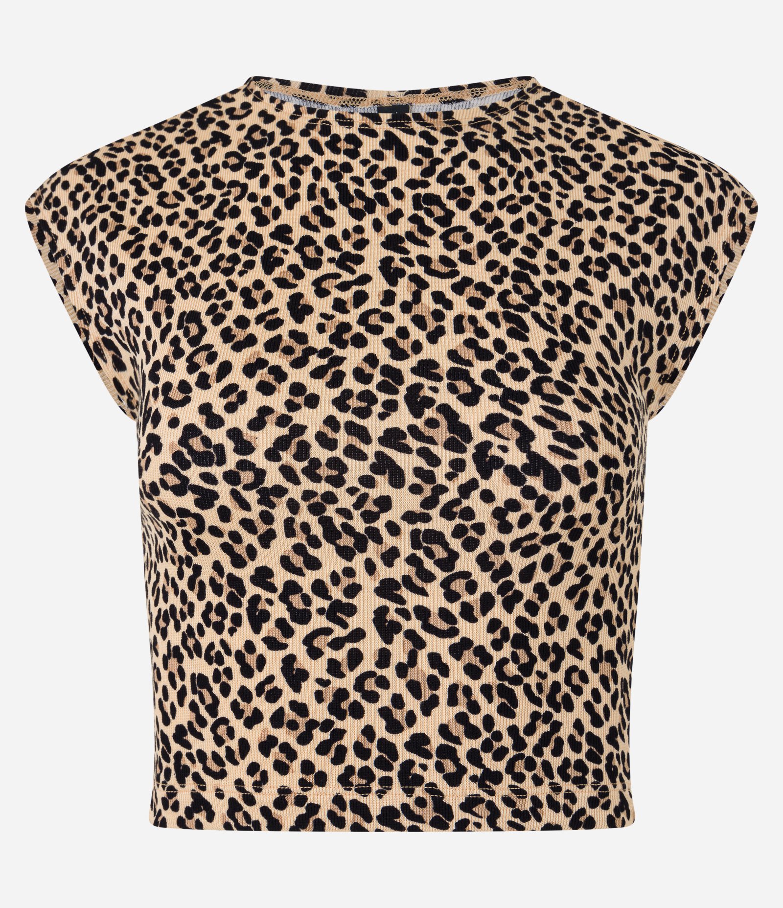 Blusa sem Manga em Ribana com Estampa Animal Print Marrom 5