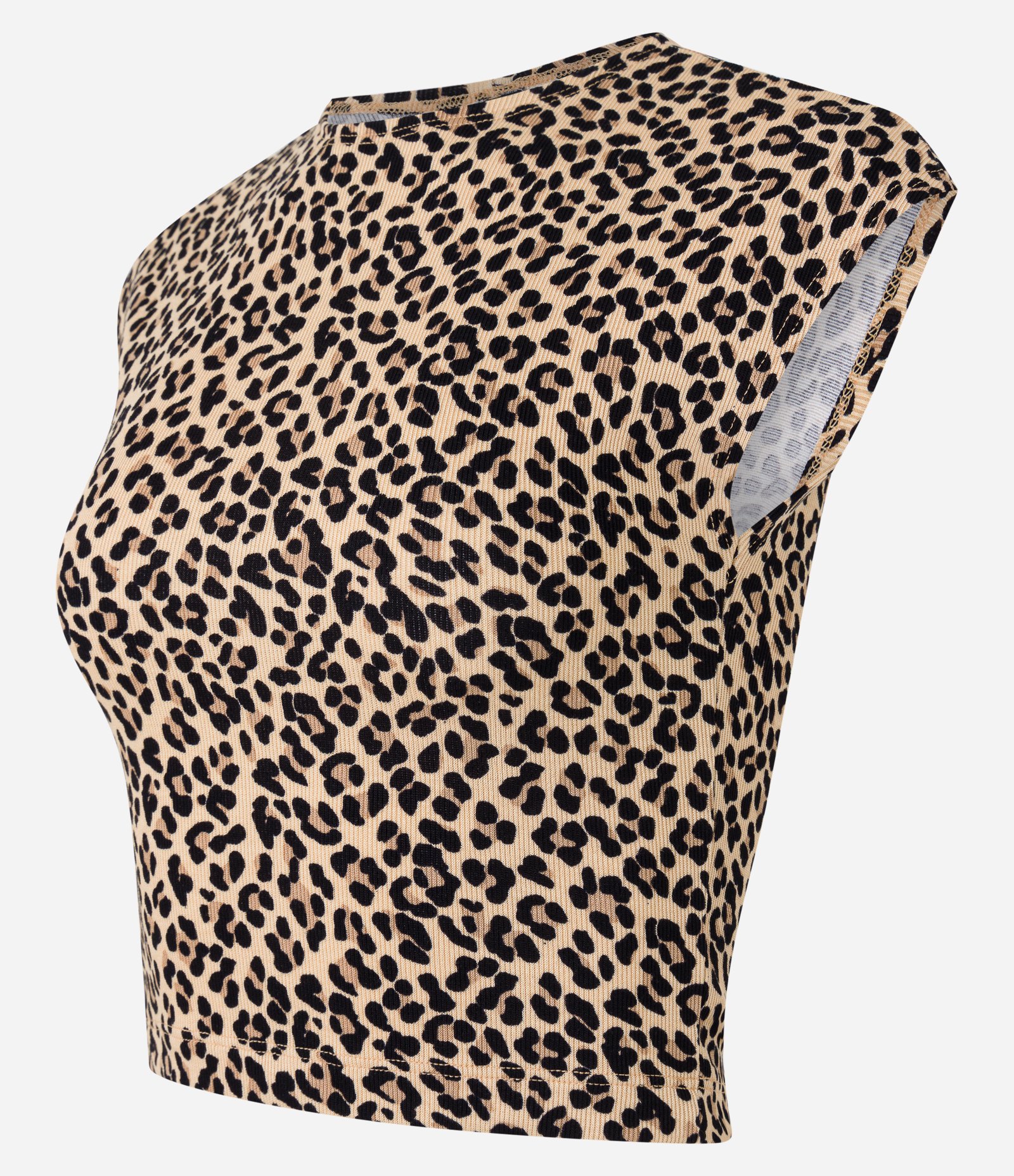 Blusa sem Manga em Ribana com Estampa Animal Print Marrom 6