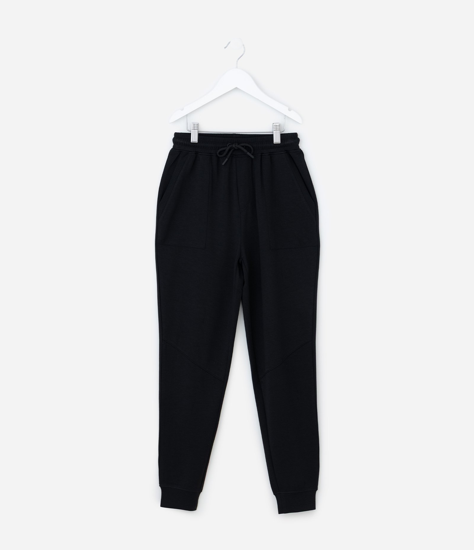 Calça Jogger Infantil em Modal com Recortes - Tam 5 a 14 Anos Preto 1
