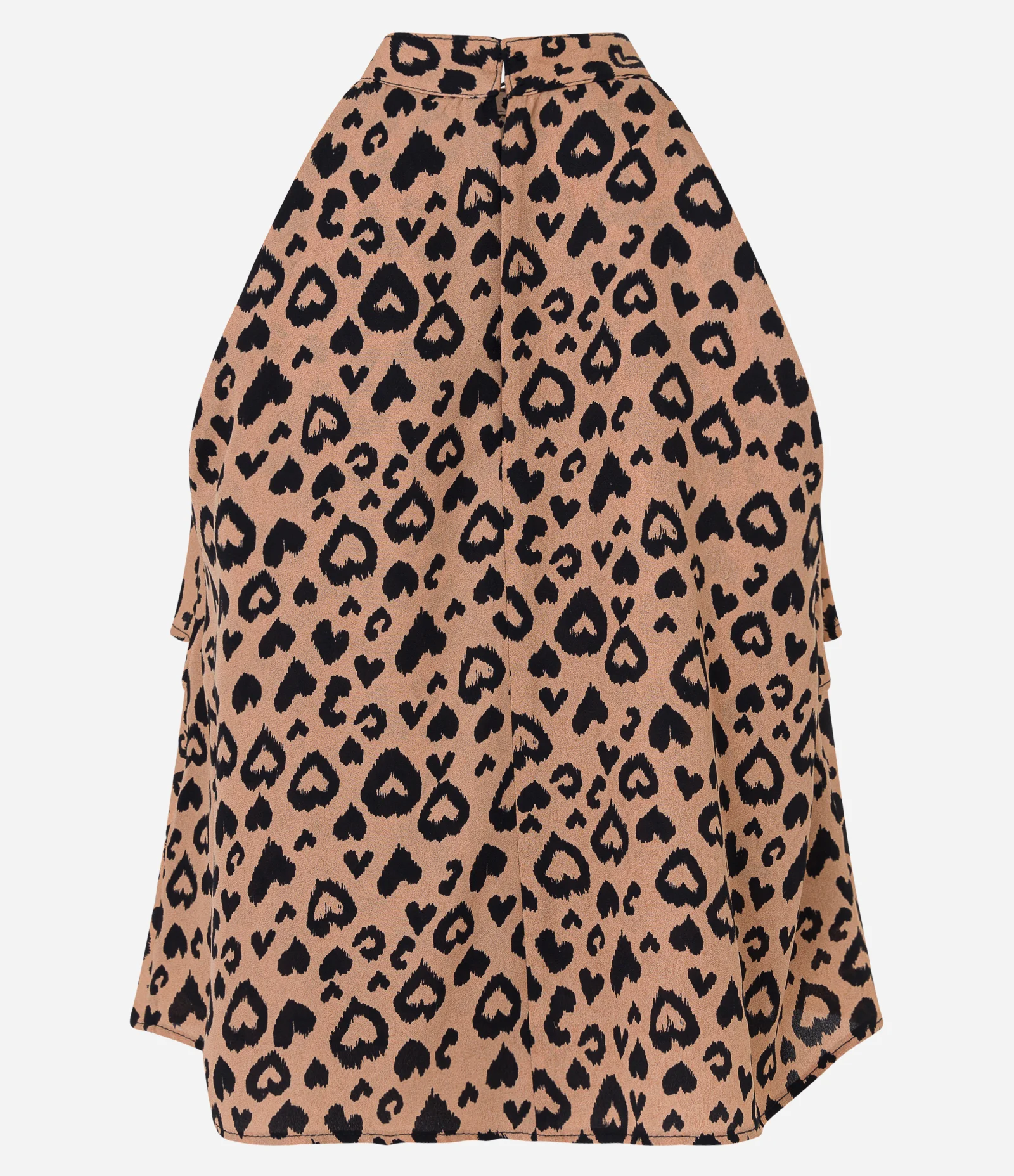 Blusa em Crepe com Sobreposição e Estampa de Onça Marrom 7