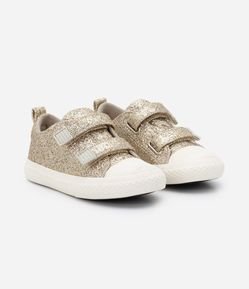 Tênis Infantil em PU com Glitter e Velcro - Tam 20 ao 27