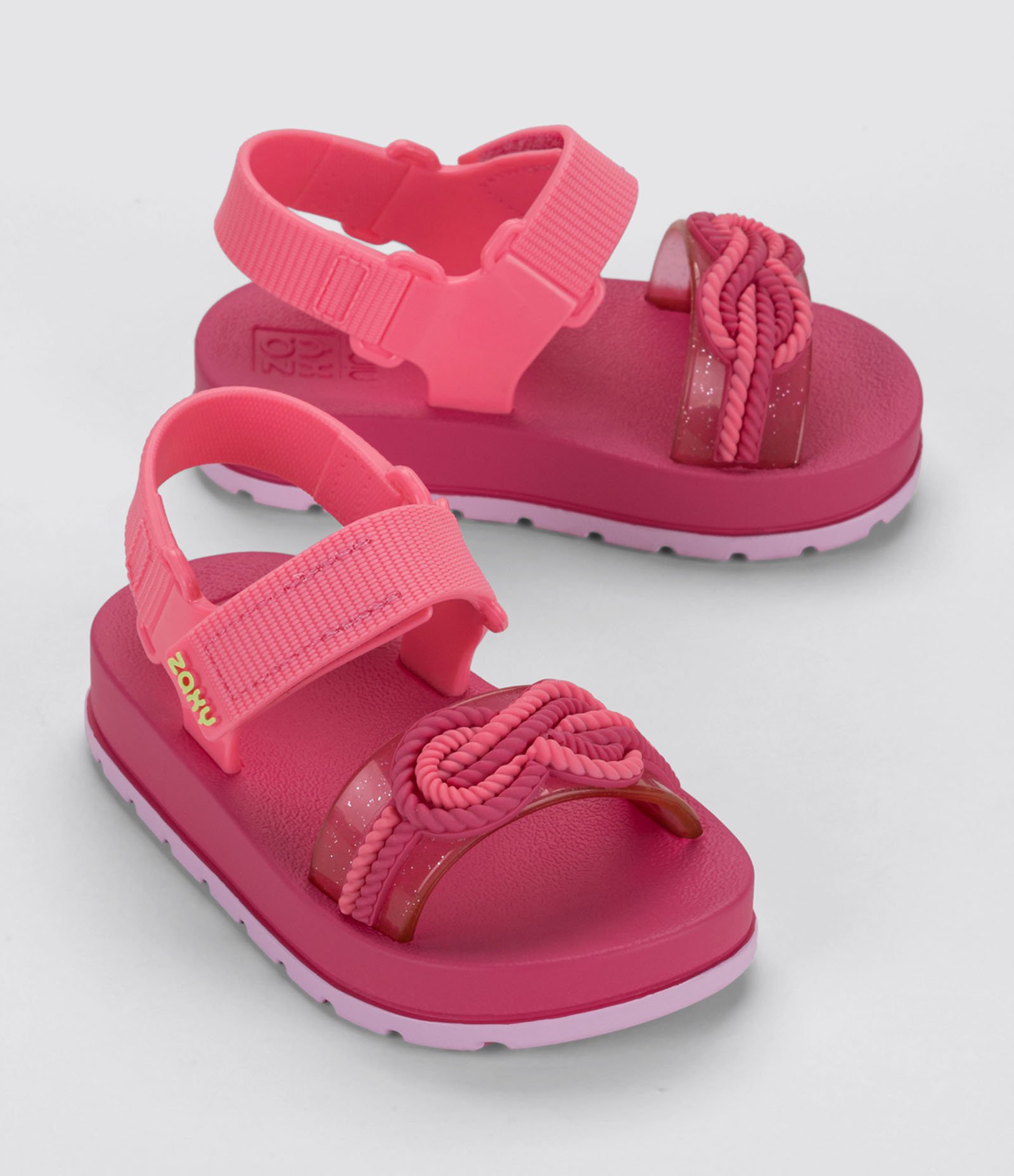 Sandália Infantil com Detalhe de Nó e Velcro Zaxy - Tam 17 a 27 Rosa 2