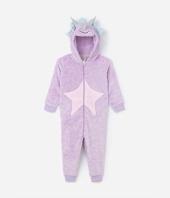 Pijama Jumper Infantil em Fleece com Bordado Dinossaura - Tam 2 a 14 Anos