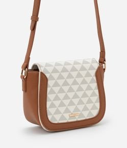 Bolsa Transversal Pequena com Estampa de Triângulo