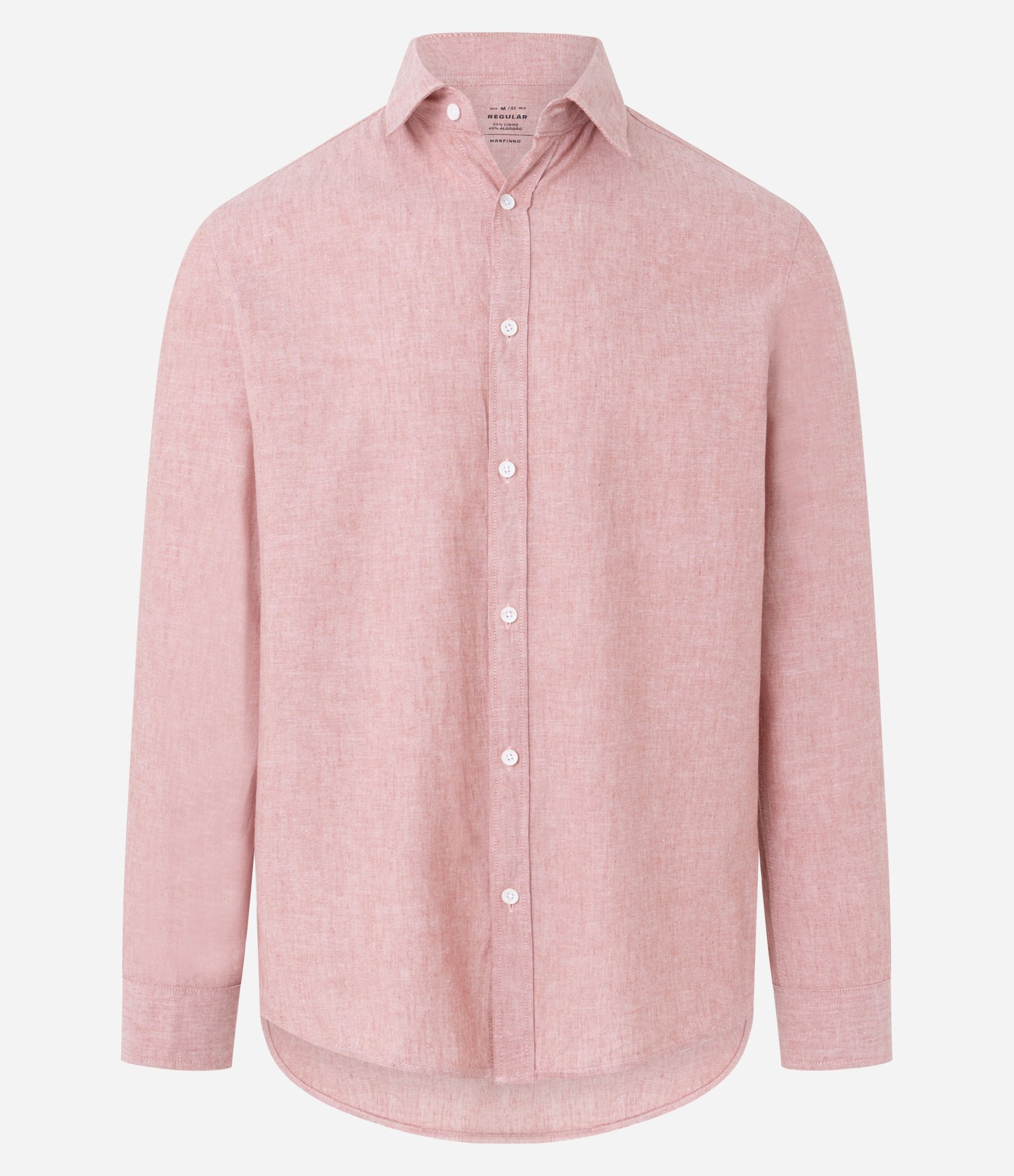 Camisa Regular Básica em Linho com Gola Colarinho 6